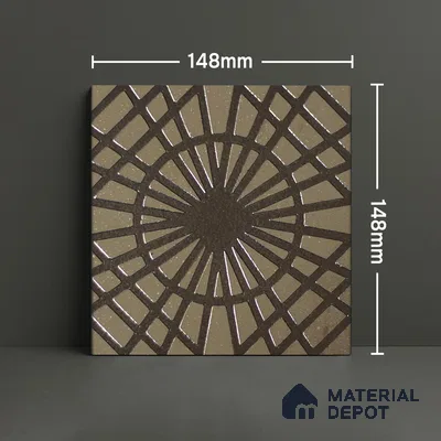 Metallic Wall Handmade Tile TL 05866 I Radiant Star Antique Charm 148 mm x 148 mm Vitrified - 9 mm | 6 Random Patterns | Suitable For Kitchen, Bathroom, Accent/Feature Wall