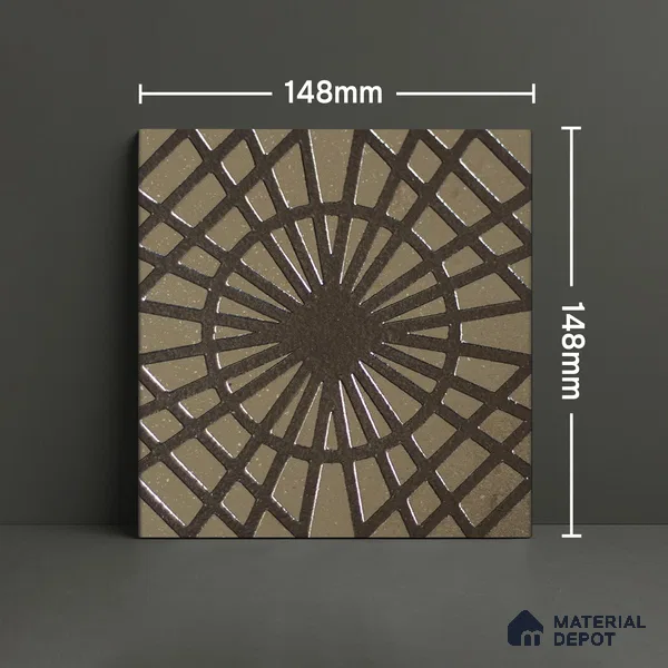 Metallic Wall Handmade Tile TL 05866 I Radiant Star Antique Charm 148 mm x 148 mm Vitrified - 9 mm | 6 Random Patterns | Suitable For Kitchen, Bathroom, Accent/Feature Wall