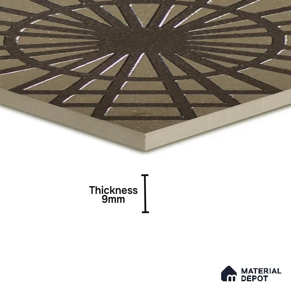 Metallic Wall Handmade Tile TL 05866 I Radiant Star Antique Charm 148 mm x 148 mm Vitrified - 9 mm | 6 Random Patterns | Suitable For Kitchen, Bathroom, Accent/Feature Wall