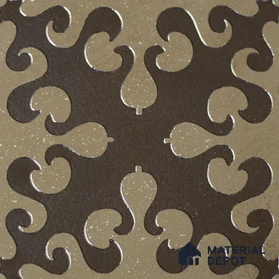 Metallic Wall Handmade Tile TL 05866 J Swirl Bloom Antique Charm 148 mm x 148 mm Vitrified - 9 mm | 6 Random Patterns | Suitable For Kitchen, Accent/Feature Wall, Bathroom