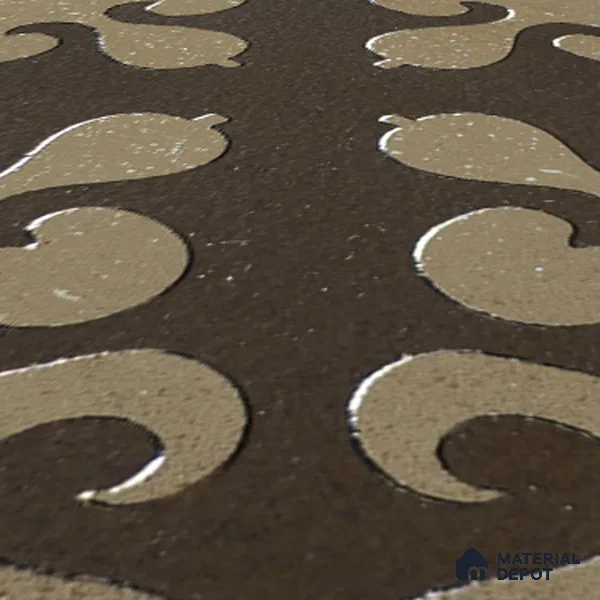 Metallic Wall Handmade Tile TL 05866 J Swirl Bloom Antique Charm 148 mm x 148 mm Vitrified - 9 mm | 6 Random Patterns | Suitable For Kitchen, Accent/Feature Wall, Bathroom