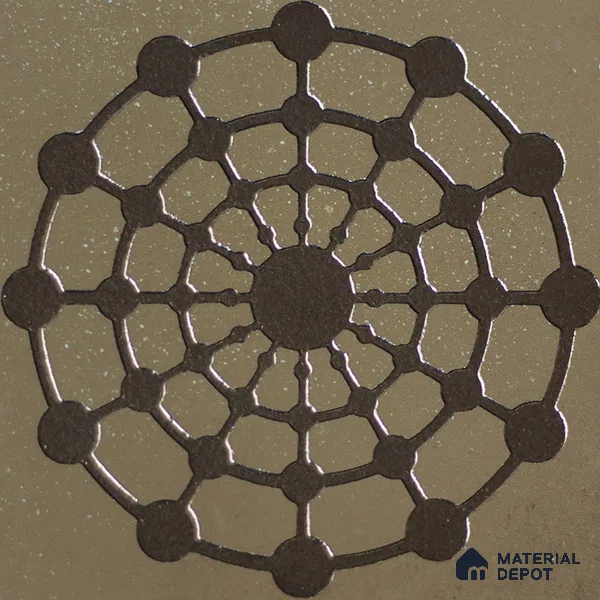 Metallic Wall Handmade Tile TL 05866 K Circle Web Antique Charm 148 mm x 148 mm Vitrified - 9 mm | 6 Random Patterns | Suitable For Kitchen, Accent/Feature Wall, Bathroom