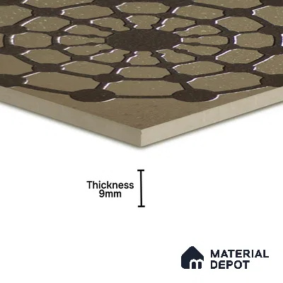 Metallic Wall Handmade Tile TL 05866 K Circle Web Antique Charm 148 mm x 148 mm Vitrified - 9 mm | 6 Random Patterns | Suitable For Kitchen, Accent/Feature Wall, Bathroom