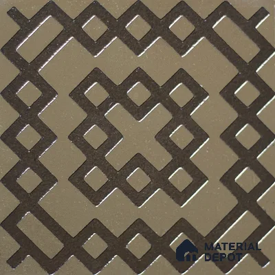 Metallic Wall Handmade Tile TL 05866 L Lattice Squares Antique Charm 148 mm x 148 mm Vitrified - 9 mm | 6 Random Patterns | Suitable For Kitchen, Accent/Feature Wall, Bathroom