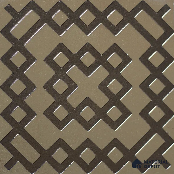 Metallic Wall Handmade Tile TL 05866 L Lattice Squares Antique Charm 148 mm x 148 mm Vitrified - 9 mm | 6 Random Patterns | Suitable For Kitchen, Accent/Feature Wall, Bathroom