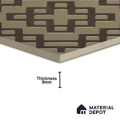 Metallic Wall Handmade Tile TL 05866 L Lattice Squares Antique Charm 148 mm x 148 mm Vitrified - 9 mm | 6 Random Patterns | Suitable For Kitchen, Accent/Feature Wall, Bathroom