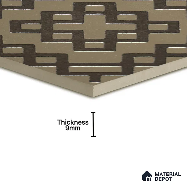 Metallic Wall Handmade Tile TL 05866 L Lattice Squares Antique Charm 148 mm x 148 mm Vitrified - 9 mm | 6 Random Patterns | Suitable For Kitchen, Accent/Feature Wall, Bathroom