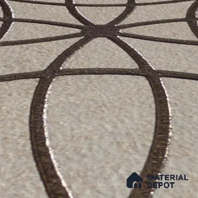 Metallic Wall Handmade Tile TL 05864 B Petal Star Bronze Scroll 96 mm x 96 mm Vitrified - 9 mm | 4 Random Patterns | Suitable For Kitchen, Accent/Feature Wall, Bathroom