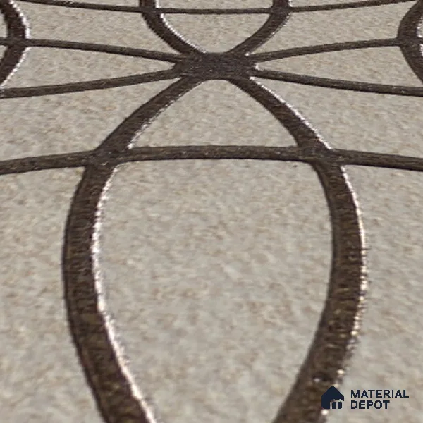Metallic Wall Handmade Tile TL 05864 B Petal Star Bronze Scroll 96 mm x 96 mm Vitrified - 9 mm | 4 Random Patterns | Suitable For Kitchen, Accent/Feature Wall, Bathroom