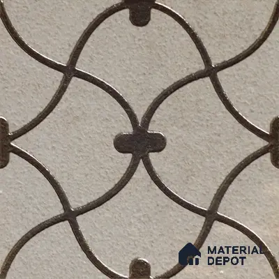 Metallic Wall Handmade Tile TL 05864 D Oval Grid Bronze Scroll 96 mm x 96 mm Vitrified - 9 mm | 4 Random Patterns | Suitable For Living Room, Bedroom, Kitchen