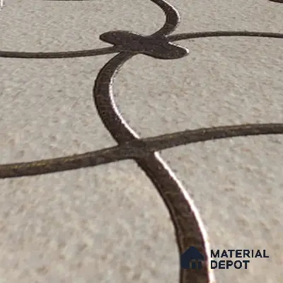 Metallic Wall Handmade Tile TL 05864 D Oval Grid Bronze Scroll 96 mm x 96 mm Vitrified - 9 mm | 4 Random Patterns | Suitable For Living Room, Bedroom, Kitchen