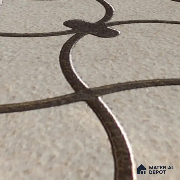 Metallic Wall Handmade Tile TL 05864 D Oval Grid Bronze Scroll 96 mm x 96 mm Vitrified - 9 mm | 4 Random Patterns | Suitable For Living Room, Bedroom, Kitchen