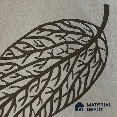 Metallic Wall Handmade Tile TL 05865 B Bold Veins Leaf Vein 197 mm x 197 mm Vitrified - 9 mm | 4 Random Patterns | Suitable For Living Room, Bedroom, Kitchen
