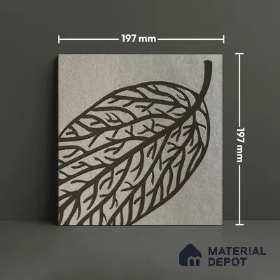 Metallic Wall Handmade Tile TL 05865 B Bold Veins Leaf Vein 197 mm x 197 mm Vitrified - 9 mm | 4 Random Patterns | Suitable For Living Room, Bedroom, Kitchen