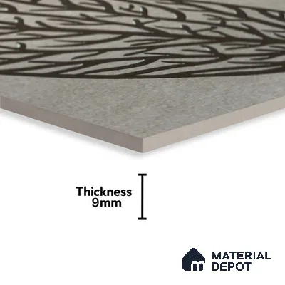 Metallic Wall Handmade Tile TL 05865 B Bold Veins Leaf Vein 197 mm x 197 mm Vitrified - 9 mm | 4 Random Patterns | Suitable For Living Room, Bedroom, Kitchen
