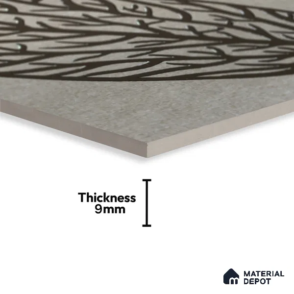Metallic Wall Handmade Tile TL 05865 B Bold Veins Leaf Vein 197 mm x 197 mm Vitrified - 9 mm | 4 Random Patterns | Suitable For Living Room, Bedroom, Kitchen