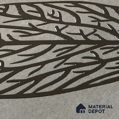 Metallic Wall Handmade Tile TL 05865 B Bold Veins Leaf Vein 197 mm x 197 mm Vitrified - 9 mm | 4 Random Patterns | Suitable For Living Room, Bedroom, Kitchen