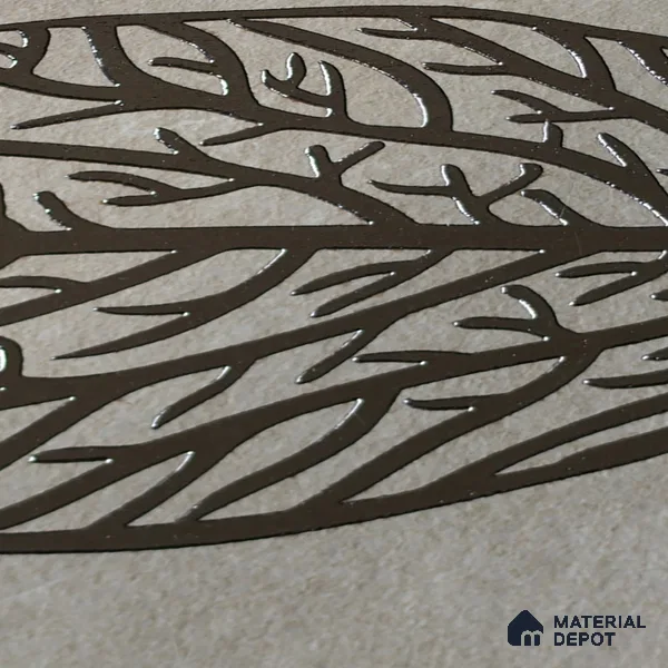 Metallic Wall Handmade Tile TL 05865 B Bold Veins Leaf Vein 197 mm x 197 mm Vitrified - 9 mm | 4 Random Patterns | Suitable For Living Room, Bedroom, Kitchen
