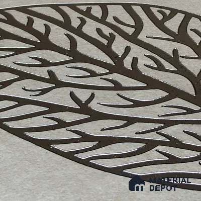 Metallic Wall Handmade Tile TL 05865 C Leaf Apex Leaf Vein 197 mm x 197 mm Vitrified - 9 mm | 4 Random Patterns | Suitable For Living Room, Bedroom, Kitchen
