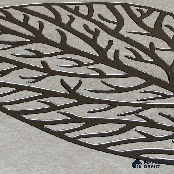 Metallic Wall Handmade Tile TL 05865 C Leaf Apex Leaf Vein 197 mm x 197 mm Vitrified - 9 mm | 4 Random Patterns | Suitable For Living Room, Bedroom, Kitchen