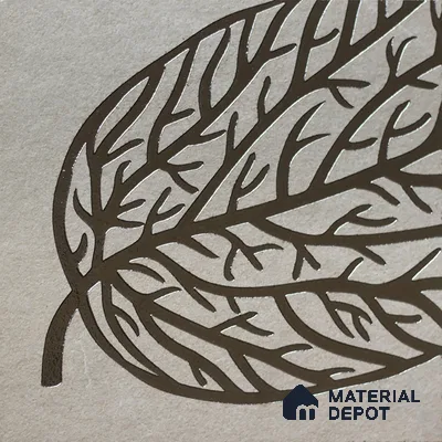 Metallic Wall Handmade Tile TL 05865 D Elegant Veins Leaf Vein 197 mm x 197 mm Vitrified - 9 mm | 4 Random Patterns | Suitable For Kitchen, Accent/Feature Wall, Bathroom