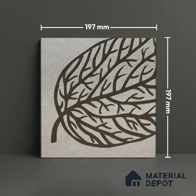 Metallic Wall Handmade Tile TL 05865 D Elegant Veins Leaf Vein 197 mm x 197 mm Vitrified - 9 mm | 4 Random Patterns | Suitable For Kitchen, Accent/Feature Wall, Bathroom