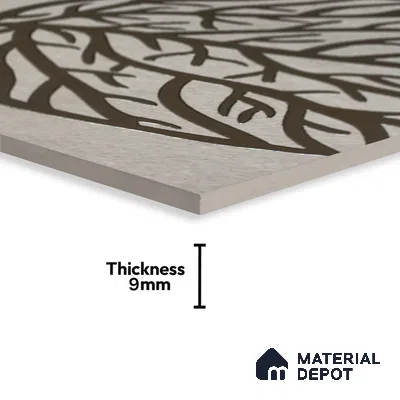 Metallic Wall Handmade Tile TL 05865 D Elegant Veins Leaf Vein 197 mm x 197 mm Vitrified - 9 mm | 4 Random Patterns | Suitable For Kitchen, Accent/Feature Wall, Bathroom