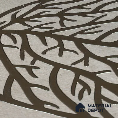 Metallic Wall Handmade Tile TL 05865 D Elegant Veins Leaf Vein 197 mm x 197 mm Vitrified - 9 mm | 4 Random Patterns | Suitable For Kitchen, Accent/Feature Wall, Bathroom