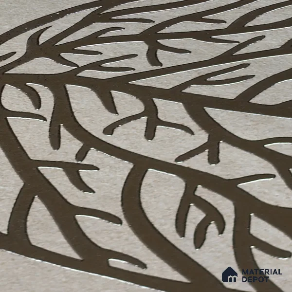 Metallic Wall Handmade Tile TL 05865 D Elegant Veins Leaf Vein 197 mm x 197 mm Vitrified - 9 mm | 4 Random Patterns | Suitable For Kitchen, Accent/Feature Wall, Bathroom