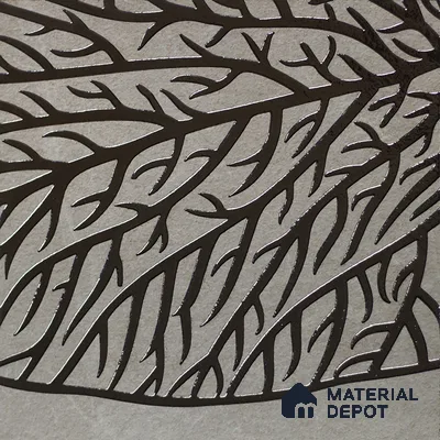 Metallic Wall Handmade Tile TL 05865 Vein Branch Leaf Vein 197 mm x 197 mm Vitrified - 9 mm | 4 Random Patterns | Suitable For Living Room, Bedroom, Kitchen
