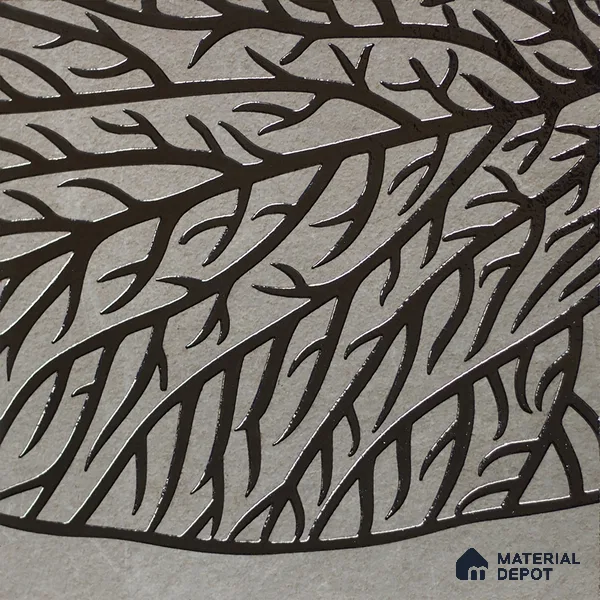 Metallic Wall Handmade Tile TL 05865 Vein Branch Leaf Vein 197 mm x 197 mm Vitrified - 9 mm | 4 Random Patterns | Suitable For Living Room, Bedroom, Kitchen