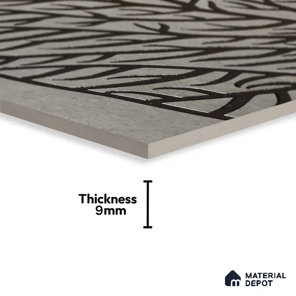 Metallic Wall Handmade Tile TL 05865 Vein Branch Leaf Vein 197 mm x 197 mm Vitrified - 9 mm | 4 Random Patterns | Suitable For Living Room, Bedroom, Kitchen