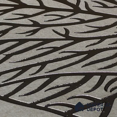 Metallic Wall Handmade Tile TL 05865 Vein Branch Leaf Vein 197 mm x 197 mm Vitrified - 9 mm | 4 Random Patterns | Suitable For Living Room, Bedroom, Kitchen