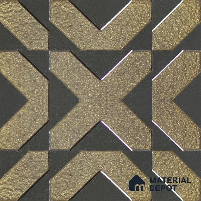 Metallic Wall Handmade Tile TL 05867 B Cross Edge Opulent Metal 96 mm x 96 mm Vitrified - 9 mm | 8 Random Patterns | Suitable For Living Room, Bedroom, Kitchen