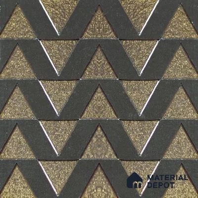 Metallic Wall Handmade Tile TL 05867 C Chevron Layer Opulent Metal 96 mm x 96 mm Vitrified - 9 mm | 8 Random Patterns | Suitable For Living Room, Bedroom, Kitchen