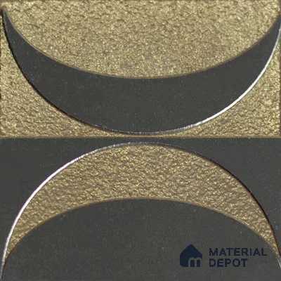 Metallic Wall Handmade Tile TL 05867 D Crescent Split Opulent Metal 96 mm x 96 mm Vitrified - 9 mm | 8 Random Patterns | Suitable For Living Room, Bedroom, Kitchen