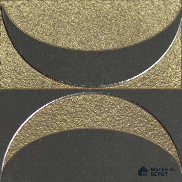 Metallic Wall Handmade Tile TL 05867 D Crescent Split Opulent Metal 96 mm x 96 mm Vitrified - 9 mm | 8 Random Patterns | Suitable For Living Room, Bedroom, Kitchen