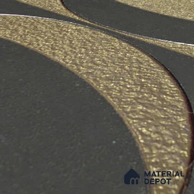 Metallic Wall Handmade Tile TL 05867 D Crescent Split Opulent Metal 96 mm x 96 mm Vitrified - 9 mm | 8 Random Patterns | Suitable For Living Room, Bedroom, Kitchen