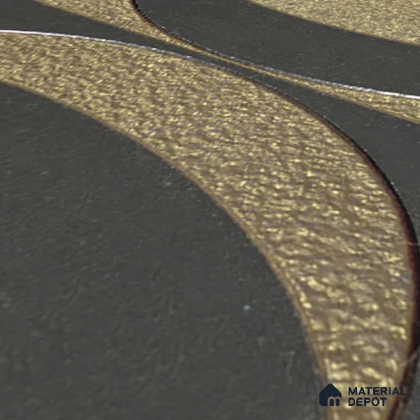 Metallic Wall Handmade Tile TL 05867 D Crescent Split Opulent Metal 96 mm x 96 mm Vitrified - 9 mm | 8 Random Patterns | Suitable For Living Room, Bedroom, Kitchen