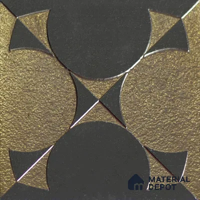Metallic Wall Handmade Tile TL 05867 E Circle Harmony Opulent Metal 96 mm x 96 mm Vitrified - 9 mm | 8 Random Patterns | Suitable For Living Room, Bedroom, Kitchen