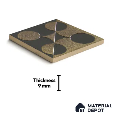 Metallic Wall Handmade Tile TL 05867 F Sphere Divide Opulent Metal 96 mm x 96 mm Vitrified - 9 mm | 8 Random Patterns | Suitable For Living Room, Bedroom, Kitchen