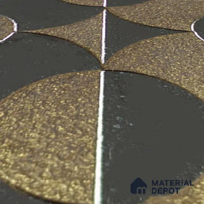 Metallic Wall Handmade Tile TL 05867 F Sphere Divide Opulent Metal 96 mm x 96 mm Vitrified - 9 mm | 8 Random Patterns | Suitable For Living Room, Bedroom, Kitchen
