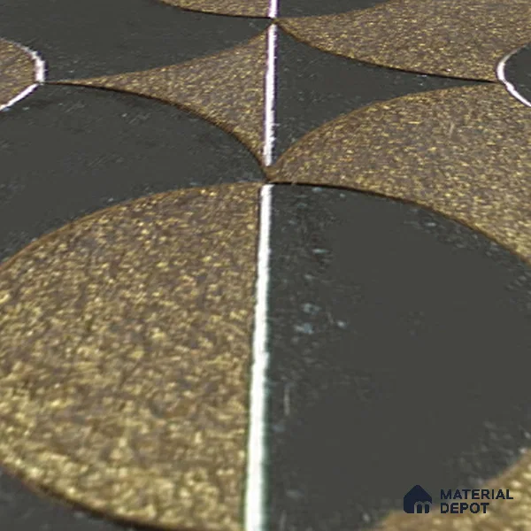 Metallic Wall Handmade Tile TL 05867 F Sphere Divide Opulent Metal 96 mm x 96 mm Vitrified - 9 mm | 8 Random Patterns | Suitable For Living Room, Bedroom, Kitchen
