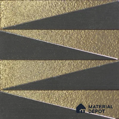 Metallic Wall Handmade Tile TL 05867 G Zigzag Stripe Opulent Metal 96 mm x 96 mm Vitrified - 9 mm | 8 Random Patterns | Suitable For Living Room, Bedroom, Kitchen