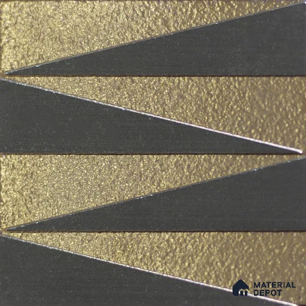 Metallic Wall Handmade Tile TL 05867 G Zigzag Stripe Opulent Metal 96 mm x 96 mm Vitrified - 9 mm | 8 Random Patterns | Suitable For Living Room, Bedroom, Kitchen