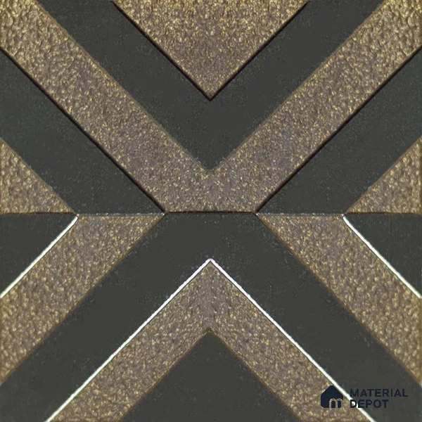 Metallic Wall Handmade Tile TL 05867 H Cross Align Opulent Metal 96 mm x 96 mm Vitrified - 9 mm | 8 Random Patterns | Suitable For Living Room, Bedroom, Kitchen