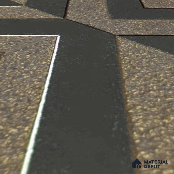 Metallic Wall Handmade Tile TL 05867 H Cross Align Opulent Metal 96 mm x 96 mm Vitrified - 9 mm | 8 Random Patterns | Suitable For Living Room, Bedroom, Kitchen