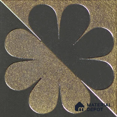 Metallic Wall Handmade Tile TL 05867 Petal Divide Opulent Metal 96 mm x 96 mm Vitrified - 9 mm | 8 Random Patterns | Suitable For Living Room, Bedroom, Kitchen
