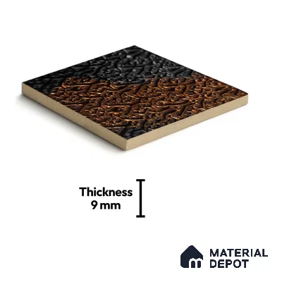 Metallic Wall Handmade Tile TL 05878 B Pattern 2 Gothic Glow 96 mm x 96 mm Vitrified - 9 mm | Random Mix Patterns | Suitable For Living Room, Bedroom, Kitchen