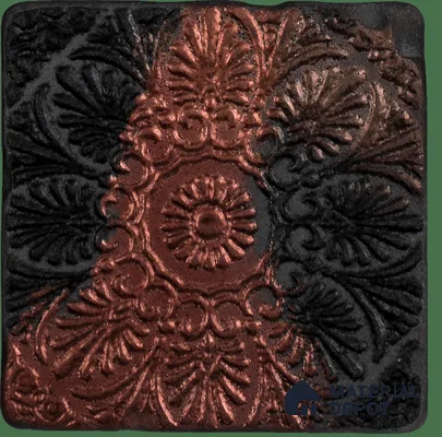 Metallic Wall Handmade Tile TL 05878 Pattern 1 Rustic Noir 96 mm x 96 mm Vitrified - 9 mm | Random Mix Patterns | Suitable For Living Room, Bedroom, Kitchen